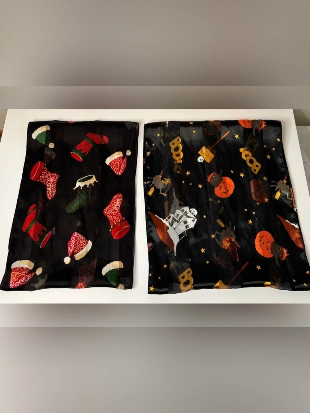 HOLIDAY SCARVES (HALLOWEEN & CHRISTMAS)